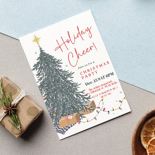 Invitation Une douce aquarelle pin'arbre de vacances invitati