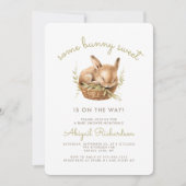 Invitation Une Douce Fête de Naissance pour un Petit Lapin Ne (Devant)