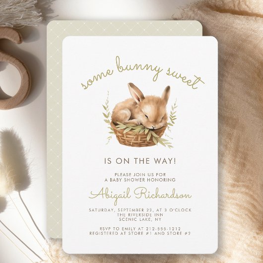 Invitation Une Douce Fête de Naissance pour un Petit Lapin Ne