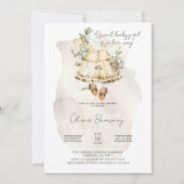Invitation Une douce fille | Baby shower Boho (Devant)