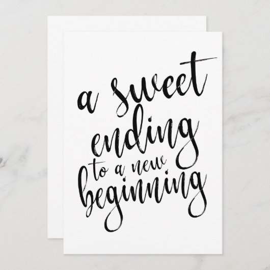 Invitation Une douce fin à un nouveau début panneau abordable (Devant / Derrière)