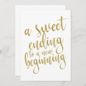 Invitation Une douce fin pour un nouveau commencement enseign (Devant / Derrière)
