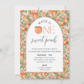 Invitation Une douce Pêche Première fête d'anniversaire (Devant)