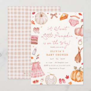 Invitation Une Douce Petite Citrouille Fille Baby Shower