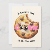 Invitation Une Douce Petite Fête de Bébé Rose Cookie (Dos)