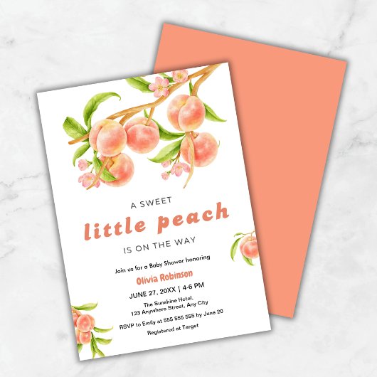 Invitation Une Douce Petite Fête de Bébé sur le Thème de la P