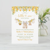 Invitation Une Douce Petite Fête de Naissance Citron (Debout devant)