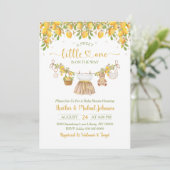 Invitation Une Douce Petite Fête de Naissance Citron (Debout devant)