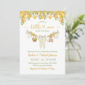 Invitation Une Douce Petite Fête de Naissance Citron Citrus (Debout devant)