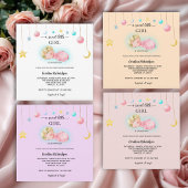 Invitation Une douce petite fille Baby shower rose
