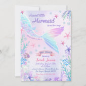 Invitation Une douce petite fille de sirène fête de Baby show (Devant)