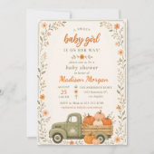 Invitation Une douce petite fille Fête de bébé Citrouille (Devant)