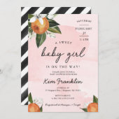 Invitation Une douce petite fille sur le chemin Clementine Or (Devant / Derrière)