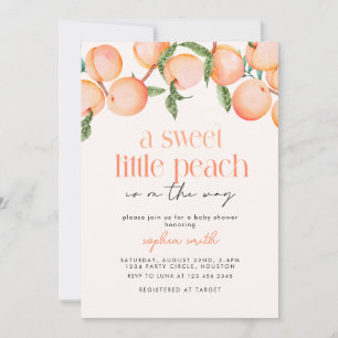 Invitation une douce Petite pêche est en chemin baby shower