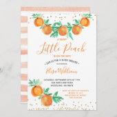 Invitation Une douce Petite Pêche est en chemin Baby shower (Devant / Derrière)