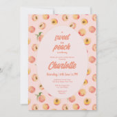 Invitation Une douce petite pêche Pastel Baby shower Invitati (Devant)