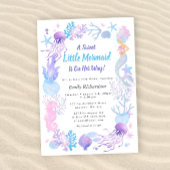 Invitation Une douce petite sirène Pastel Baby Girl Douche