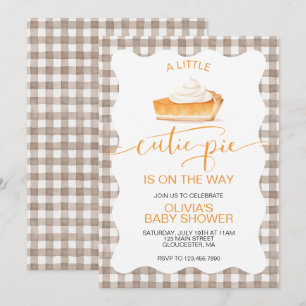 Invitation Une doucette tarte plaid pumpkin baby shower