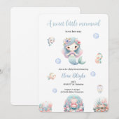INVITATION UNE DOUCHE BABYSHOWE MERMAID DOUCE (Devant / Derrière)