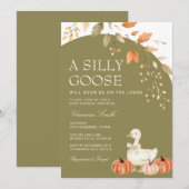 Invitation Une douche de bébé A Silly Goose automne citrouill (Devant / Derrière)