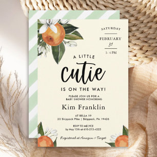 Invitation Une DOUCHE Neutre Genre Un Peu Cutie Clementine