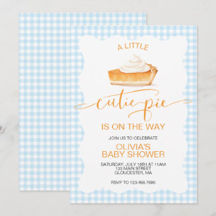 Invitation Une douillette petite fille en carreaux bleus pour