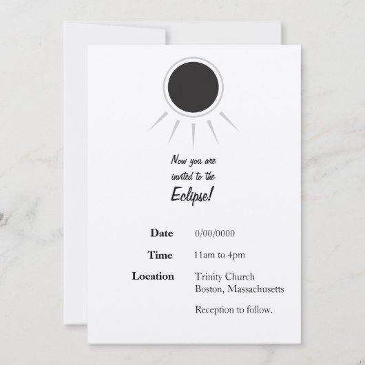 Invitation Une Éclipse conjugale (Dos)