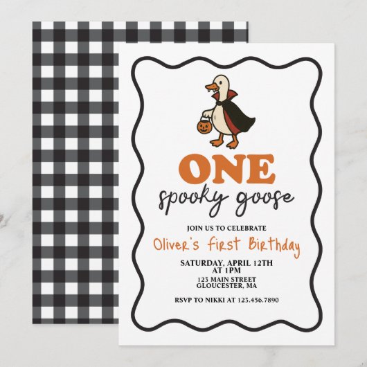 Invitation Une Éffrayante oie Halloween (Devant / Derrière)