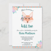 Invitation Une ?ère fête d'anniversaire sauvage de fille (Devant)