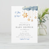 Invitation Une étoile est née Baby shower (Debout devant)