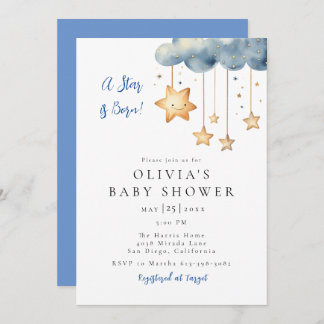 Invitation Une étoile est née Baby shower