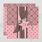 Invitation Une étoile est née fille Carré d'invitation (Devant / Derrière)