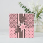 Invitation Une étoile est née fille Carré d'invitation (Debout devant)