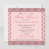 Invitation Une étoile est née fille Carré d'invitation (Dos)