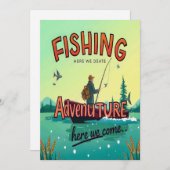 Invitation Une Expédition Pêche Attend (Devant / Derrière)