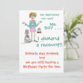 Invitation Une femme assertive exige un dessin animé de 50 an (Debout devant)