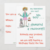 Invitation Une femme assertive exige un dessin animé de 50 an (Devant / Derrière)