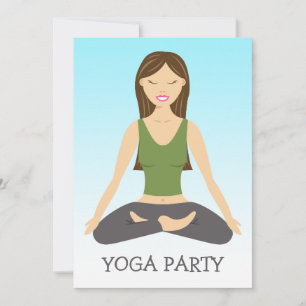 Invitation Une Femme De Yoga À Lotus Pose Yoga Party