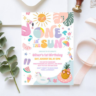 Invitation Une fête au bord de la piscine pour le 1er anniver
