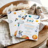 Invitation Une Fête Bébé Garçon Thème Espace Est En Route