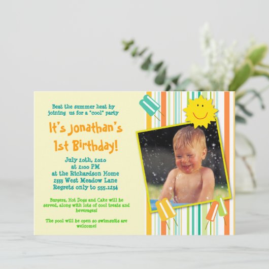 Invitation Une fête "Cool" ! (Debout devant)