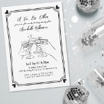 Invitation Une fête d'anniversaire au Martini un tout petit p<br><div class="desc">Carton d'invitation élégant noir et blanc "Un peu plus âgé" pour l'anniversaire d'un adulte. Célébrez une autre année avec style grâce à ce design chic et sophistiqué, parfait pour une réunion d'anniversaire élégante. La couverture présente une belle illustration dessinée à la main de deux mains entrechoquant des verres à martini,...</div>