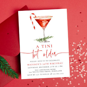 Invitation Une Fête d'Anniversaire Candy Cane Martini Un Peu