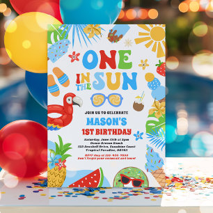 Invitation Une fête d'anniversaire de 1ère année sur la plage