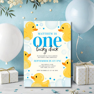 Invitation Une fête d'anniversaire de Lucky Duck Boy