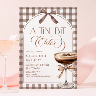 Invitation Une fête d'anniversaire Expresso Martini Un Peu Pl
