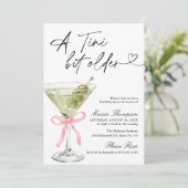 Invitation Une fête d'anniversaire Martini Olive Un peu plus (Debout devant)