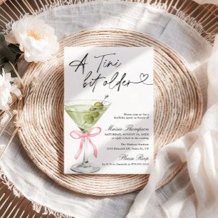 Invitation Une fête d'anniversaire Martini Olive Un peu plus