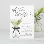 Invitation Une fête d'anniversaire Martini Olive Un Peu Plus (Debout devant)