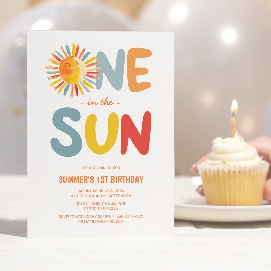 Invitation Une fête d'anniversaire pour enfants dans le solei
